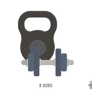 Barbell Exercise Equipment Bodybuilder Muscle Lifting Embroidery Design. Machine Embroidery Sport Pattern. Instant Download Digital File