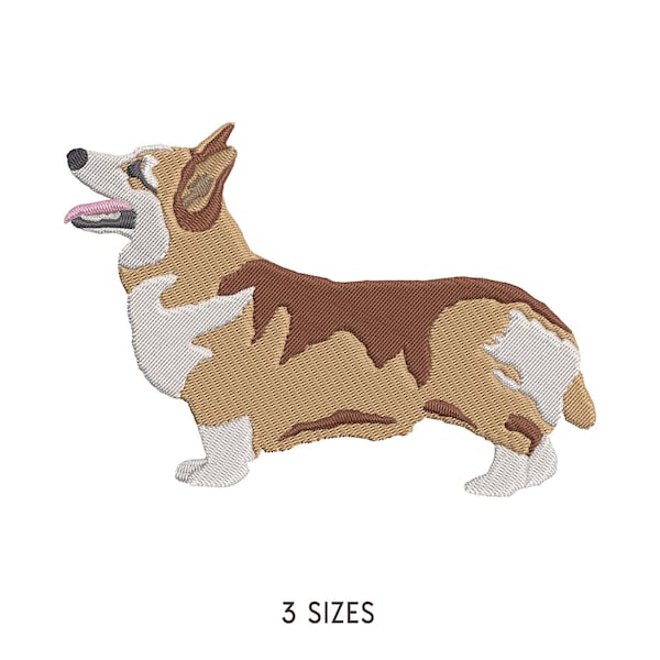 Corgi Dog Staying Embroidery Design Onni. Dog Machine Embroidery Pattern. Pet Scene. Multi Format. Instant Download Digital File