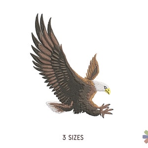 Flying Eagle Embroidery Design. Machine Embroidery Pattern. Birds Scene. Multi format files. Instant Download Digital File