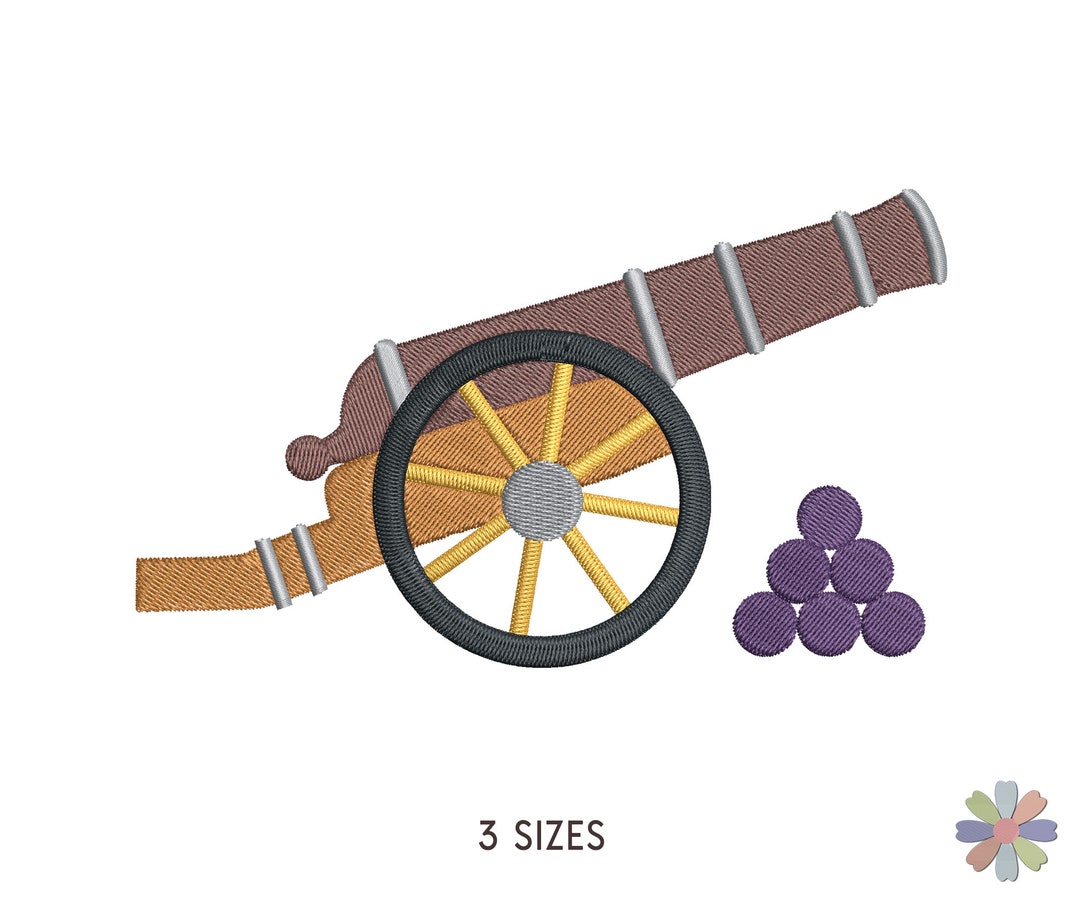 Ancient Pirate Cannon and Cores Embroidery Design Thirti. Machine ...