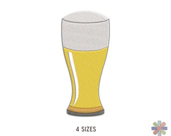 Long Beer Glass Embroidery Design Onni. Machine Embroidery Bear Pattern. Multi Format Files. Instant Download Digital File