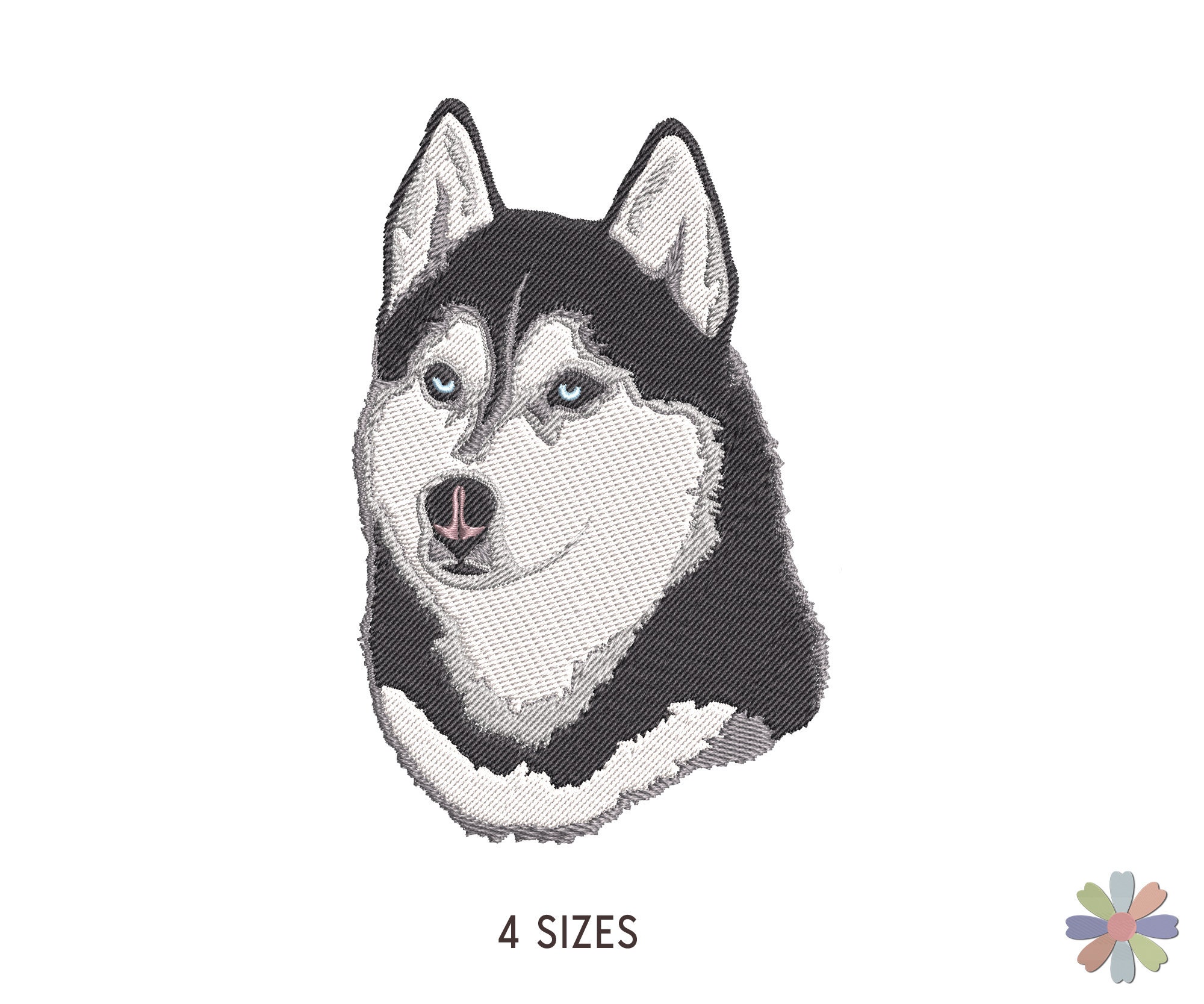 Husky Dog Embroidery Design Twinni. Dog Head Machine - Etsy