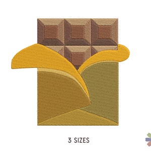 Milk Chocolate Slab Wrapping Embroidery Design. Machine Embroidery Bakery Element Pattern. Multi Format Files. Instant Download Digital File