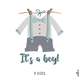 It&#39;s a boy Embroidery Design. Baby Shower Machine Embroidery Pattern. Baby Scene. Multi Format PES DST Files. Instant Download Digital File