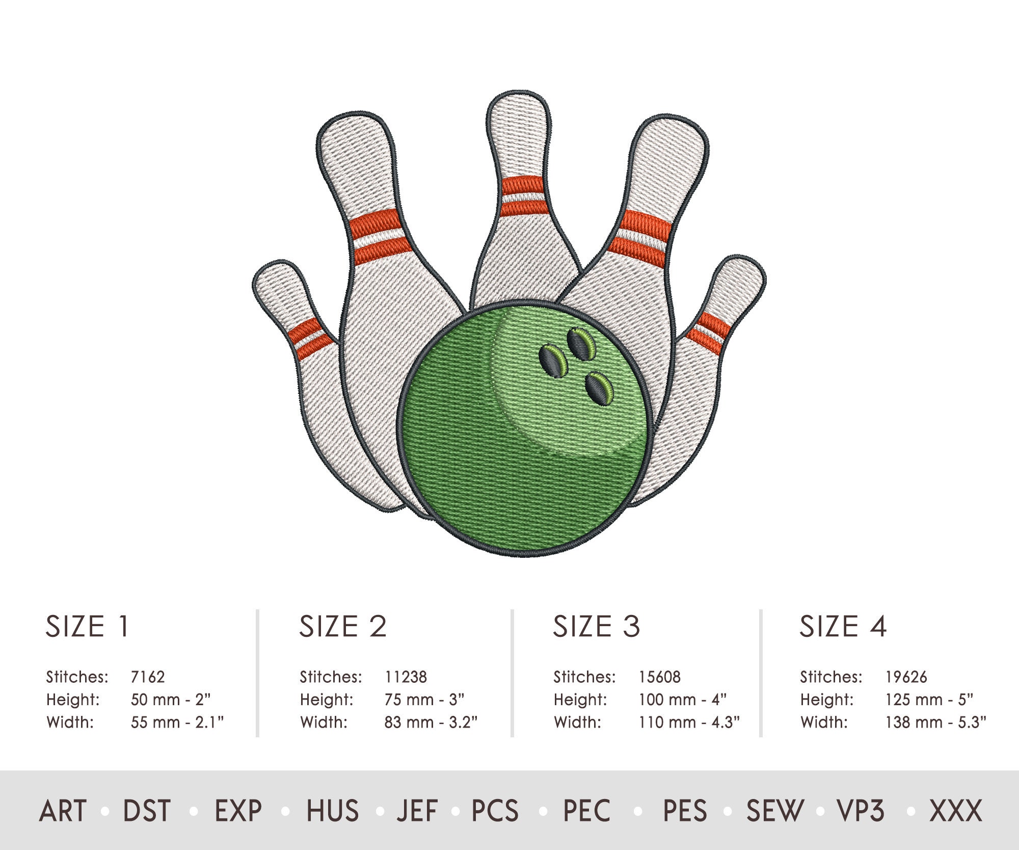 Play Bowling Embroidery Design Twinni. Machine Embroidery Etsy