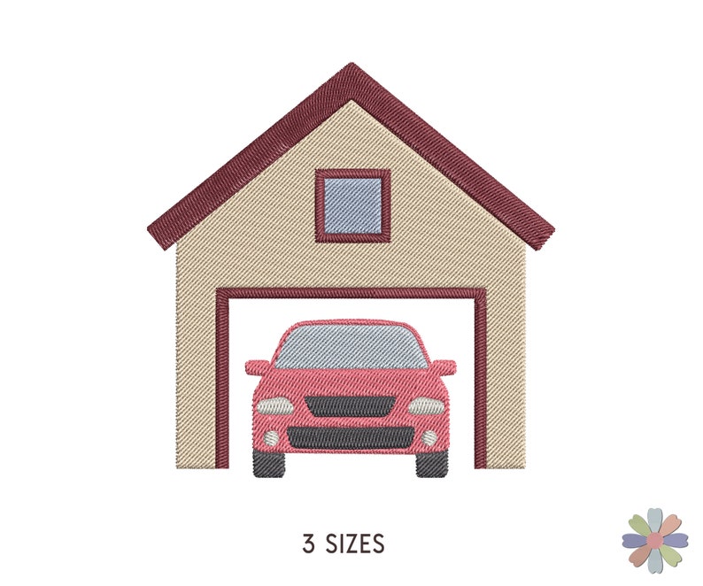 Car in Garage Embroidery Design Onni. Machine Embroidery Pattern ...