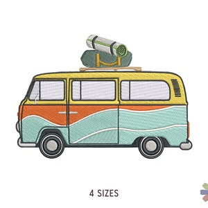 Touristic Trailer with Bags Embroidery Design. Machine Embroidery Pattern. Vehicle Scene. Multi Format Files. Instant Download Digital File