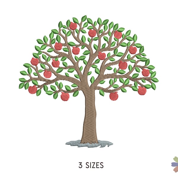 Apple Tree Embroidery Design. Machine Embroidery Pattern. Nature Scene. Multi Format Files. Instant Download Digital File