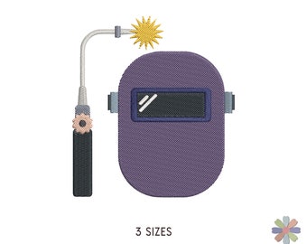Welding Helmet and Tools Embroidery Design Onni. Machine Embroidery Elements Working Pattern. Instant Download Digital File