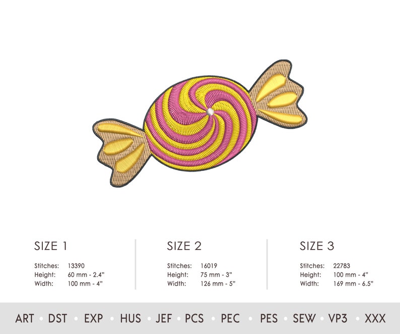 Candy Embroidery Design Thorti. Machine Embroidery Bakery Etsy