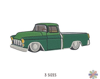Retro Car Old Vintage Truck 1957 Embroidery Design. Machine Embroidery Pattern. Vintage Vehicle Scene. Instant Download Digital File