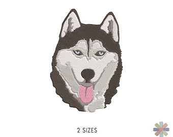 Husky Dog Embroidery Design Onni. Dog Head Machine Embroidery Pattern. Pet Scene. Multi Format. Instant Download Digital File
