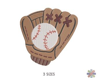 Baseball Glove and Softbal Embroidery Design. Machine Embroidery Sport Equipment Pattern. Multi Format Files. Instant Download Digital File