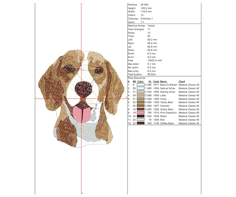 Beagle Dog Head Embroidery Design. Dog Head Machine Embroidery Pattern. Pet Scene. Multi Format. Instant Download Digital File image 2