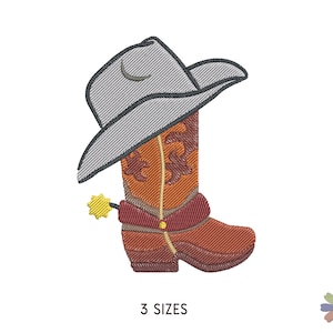Cowboy Hat on Boots Embroidery Design. Machine Embroidery Pattern. People Elements Scene. Multi Format Files. Instant Download Digital File