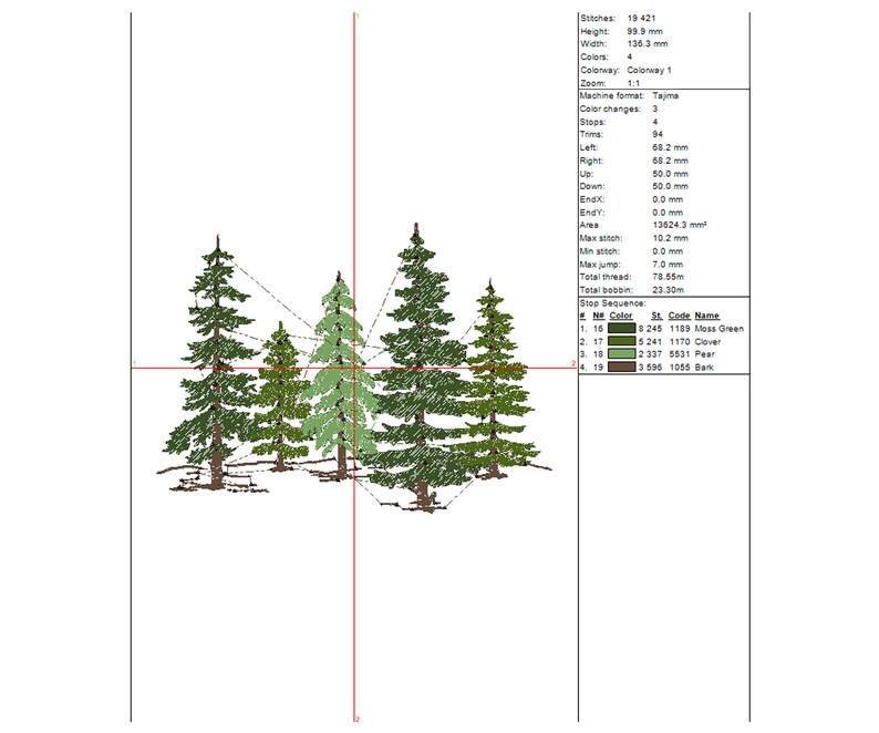 Forest Pine and Fir Trees Embroidery Design. Machine - Etsy