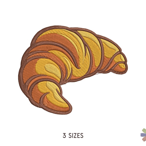 Croissant Embroidery Design Onni. Machine Embroidery Bakery Pattern. Multi Format Files. Instant Download Digital File