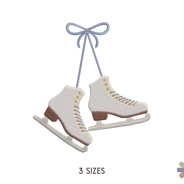 Ice Skate Shoes Hanging Equipment Embroidery Design. Machine Embroidery Sport Pattern. Instant Download Digital File