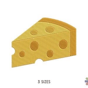 Borduurontwerp stuk kaas met gaten: voedselscène (patroon in meerdere formaten)