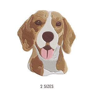 Beagle Dog Head Embroidery Design. Dog Head Machine Embroidery Pattern. Pet Scene. Multi Format. Instant Download Digital File image 1