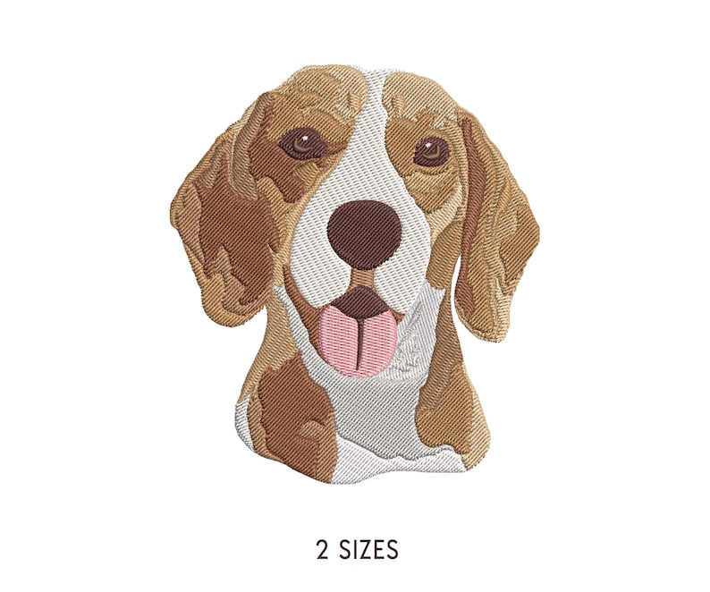 Beagle Dog Head Embroidery Design. Dog Head Machine Embroidery Pattern. Pet Scene. Multi Format. Instant Download Digital File image 1
