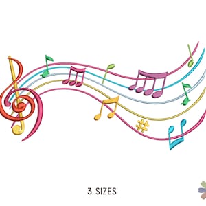 Treble Clef and Music Embroidery Design Thirty. Machine Embroidery Party Music Element Pattern. Instant Download Digital File