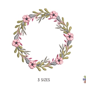 Flower Wreath Embroidery Design Fivti. Machine Embroidery Pattern. Nature Scene. Multi Format Files. Instant Download Digital File