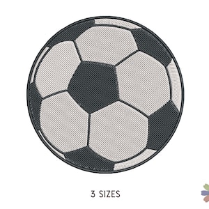 Motif de broderie ballon de football. Modèle de sport de football de broderie machine. Fichiers multiformats. Fichier numérique à téléchargement immédiat