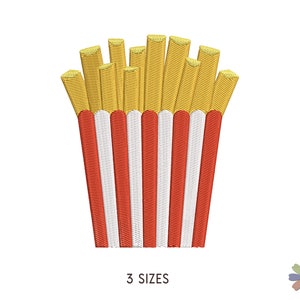 Fast Food Fried Potatoes Box Embroidery Design. Machine Embroidery Food Element Pattern. Multi Format Files. Instant Download Digital File