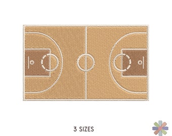 Basketball Court Color Field Embroidery Design. Machine Embroidery Sport Pattern. Multi Format Files. Instant Download Digital File