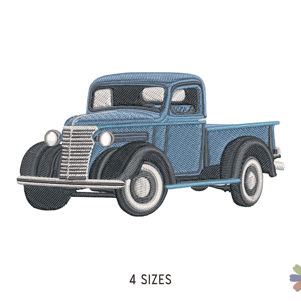 Old Truck Car Embroidery Design Onni. Machine Embroidery Pattern. Vehicle Scene. Multi Format Files. Instant Download Digital File