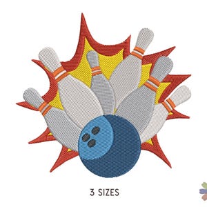Play Bowling and Six Skittles Embroidery Design Onni. Machine Embroidery Sport Pattern. Multi Format Files. Instant Download Digital File
