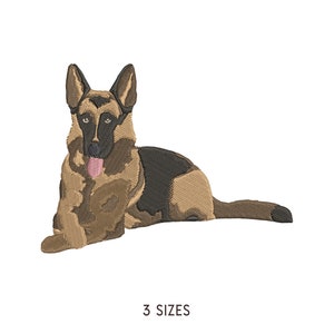 German Shepherd Dog Lying Embroidery Design. Machine Embroidery Pattern. Pet Scene. Multi Format. Instant Download Digital File