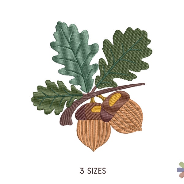 Oak Leaves and Acorns Embroidery Design Onni. Machine Embroidery Pattern. Nature Scene. Instant Download Digital File