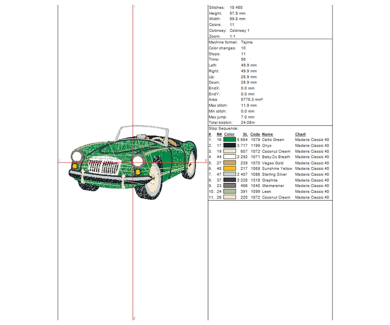 Retro Car Embroidery Design Twinni. Machine Embroidery - Etsy