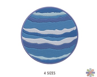 Neptune Solar System Embroidery Design. Machine Embroidery Planets System Pattern. Multi Format Files. Instant Download Digital File