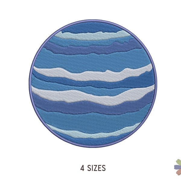 Neptune Solar System Embroidery Design. Machine Embroidery Planets System Pattern. Multi Format Files. Instant Download Digital File