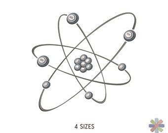 Science Symbol Atom Elements Embroidery Design Onni. Machine Embroidery Pattern. Education Elements Scene. Instant Download Digital File