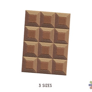 Milk Chocolate Slab Embroidery Design. Machine Embroidery Bakery Candy Element Pattern. Multi Format Files. Instant Download Digital File