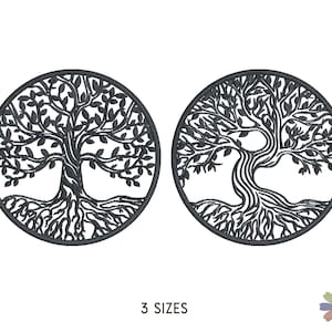 17PCS The Tree of Life Embroidered Patches Iron on Round Patch for Clothes  Caps