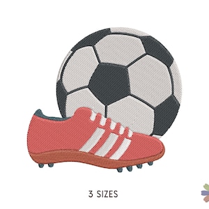 Football Ball and Boots Embroidery Design. Machine Embroidery Soccer Sport Pattern. Multi Format Files. Instant Download Digital File