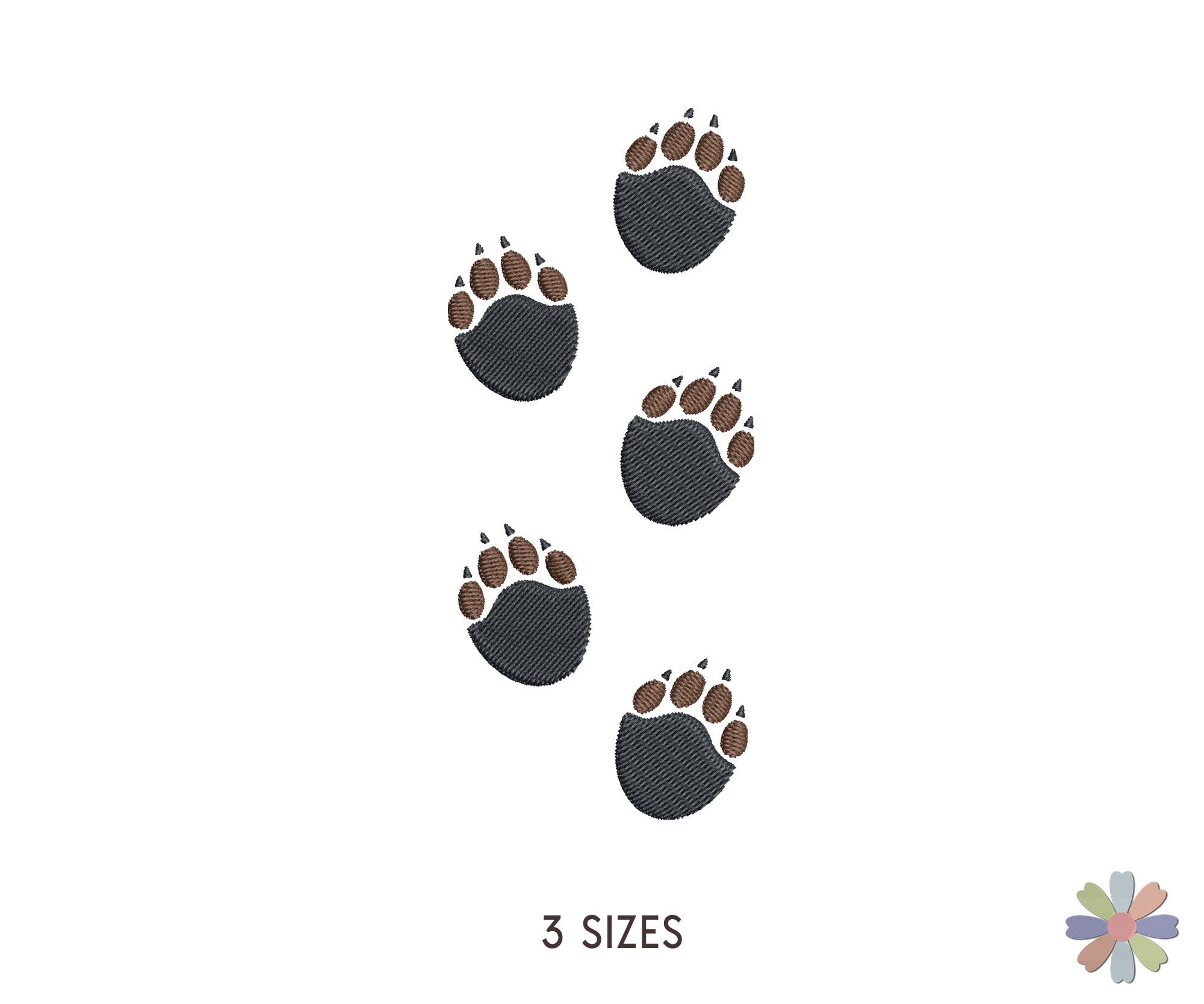 Turtle Footprints Embroidery Design: Animals Scene (multi Format