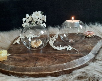 Bougeoir et Vase , Bougeoir à boule transparente, en verre cristal européen, photophores en verre, Décoration de table mariage, Idée cadeau