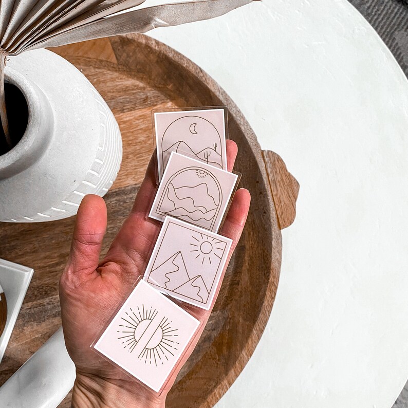 Boho Acrylic Refrigerator Set Boho Illustration Sets