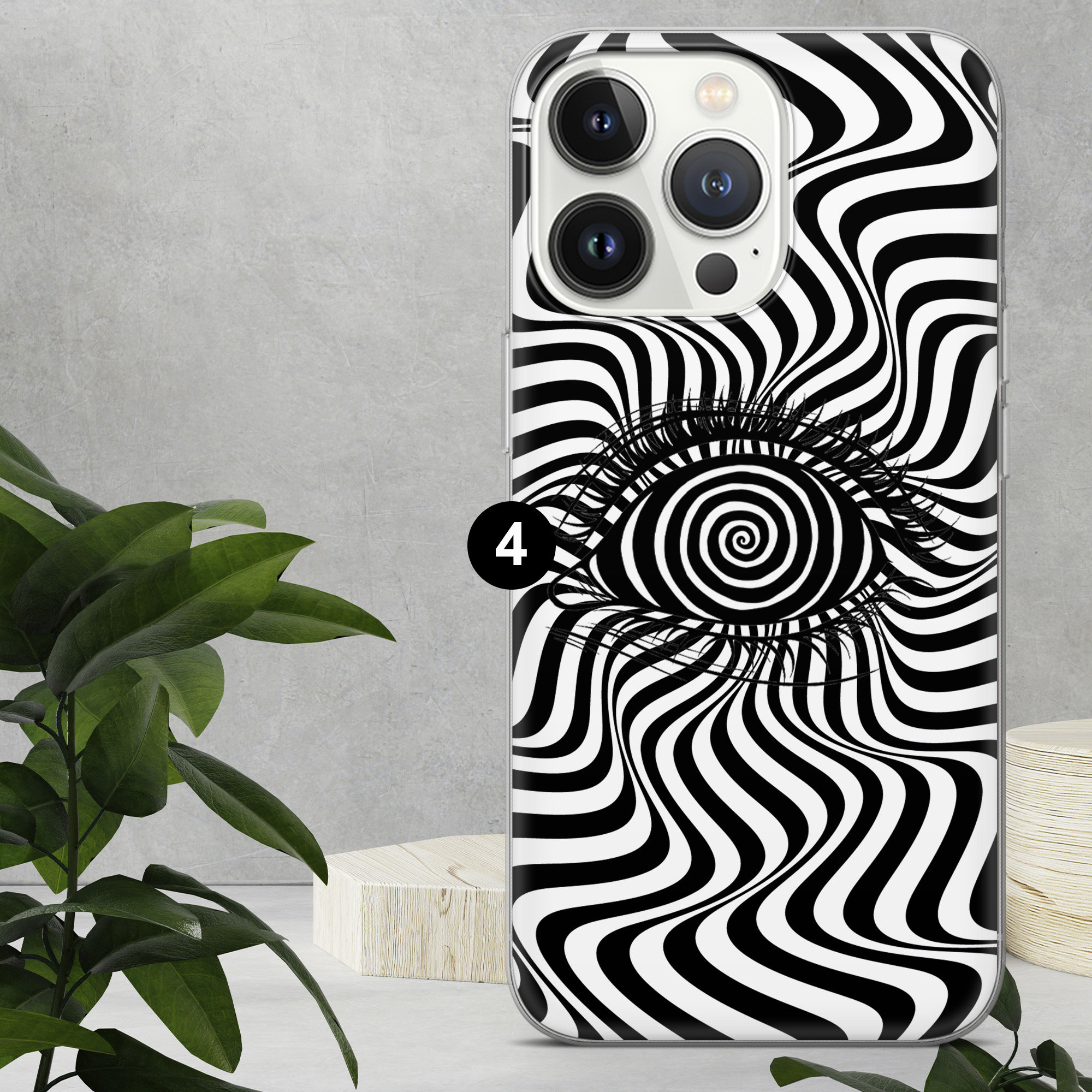 All Seeing Eye Phone Case Psychedelic Retro Cover for iPhone 15, 14, 13