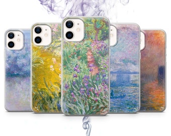 Claude Monet Hülle für iPhone 15, 14, 13, 12, SE, Samsung A13, A34, S22, S23, A73, A53, A54, Huawei P50, Pixel 6, 7, 8