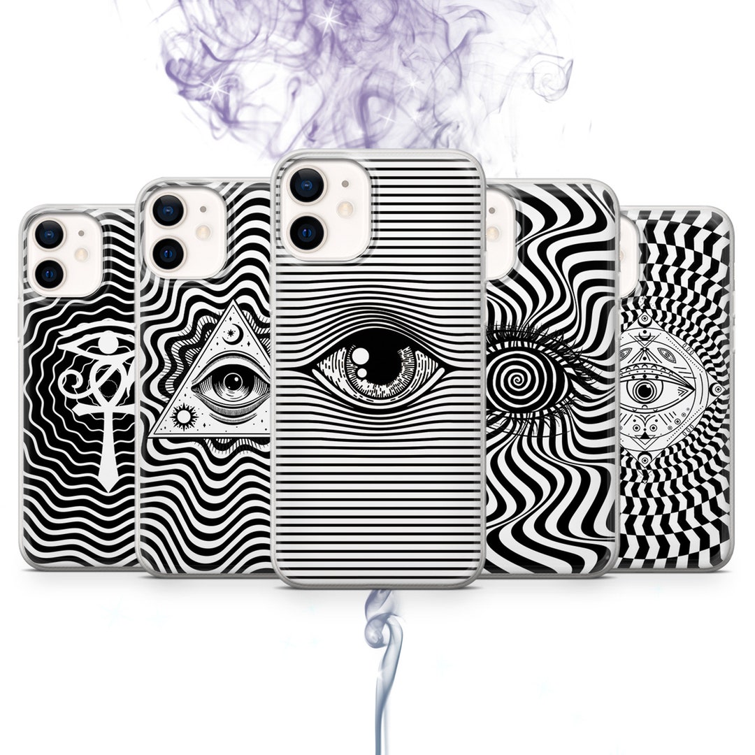 All Seeing Eye Phone Case Psychedelic Retro Cover for iPhone 15, 14, 13