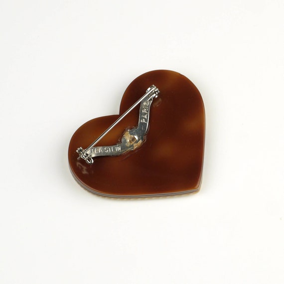 Léa Stein Paris Brooch Heart Shape Design in Beig… - image 4