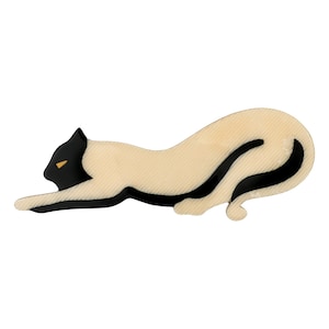 Lea Stein Paris Brooch Panther in Black and White Acetate Handmade in France