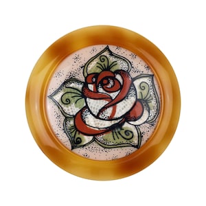 Léa Stein Paris Brooch Rose Flower Vintage Serigraphy Handmade in France